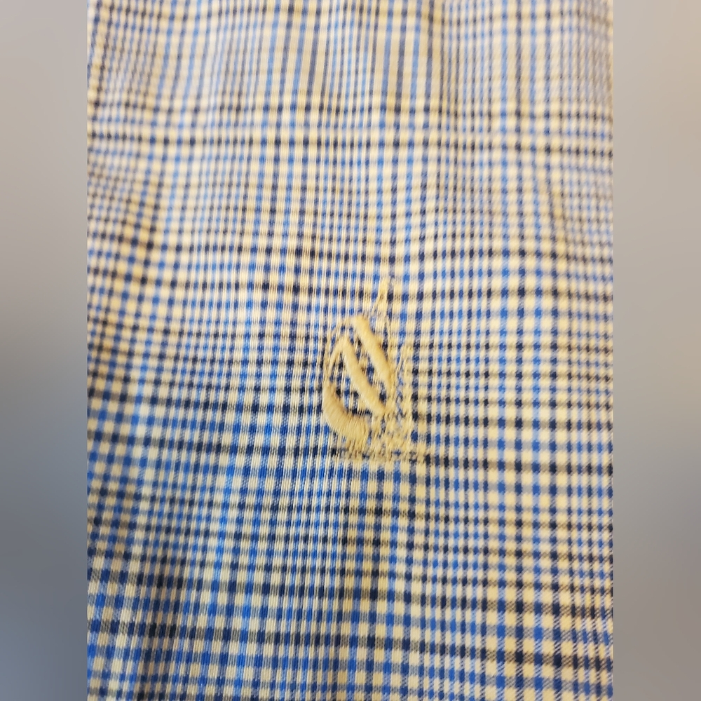 Nautica Men's Shirt Cotton button-up in a Blue And Brown check pattern Size L - Picture 6 of 7